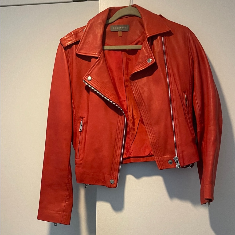 Bagatelle Fiery Red Leather Jacket